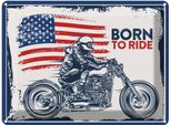 Vianmo Insegna Di Latta 30X40 Cm Biker Born To Ride Usa