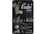 Vianmo Insegna Di Latta 30X20 Cm Cuba Libre Cocktail Dark Rum Ice