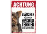 Vianmo Insegna In Legno 40X30 Cm Tiere Achtung Yorkshire Terrier
