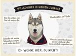 Vianmo Insegna In Legno 30X40 Cm Tiere Haski Willkommen Wohne Hier