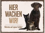 Vianmo Insegna In Legno 30X40 Cm Tiere Hund Hier Wachen Wir