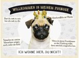 Vianmo Insegna In Legno 30X40 Cm Tiere Mops Willkommen Wohne Hier