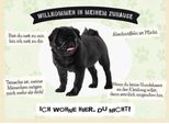 Vianmo Insegna In Legno 30X40 Cm Tiere Mops Willkommen Zuhause