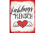 Vianmo Insegna In Legno 40X30 Cm Lieblingsmensch Herz Engel Rot