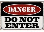 Vianmo Insegna In Legno 12X18 Cm Warning Do Not Enter Betreten Verbot