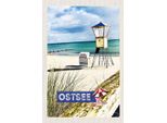 Vianmo Insegna In Legno 18X12 Cm Ostsee Strand Rettungsschwimmer