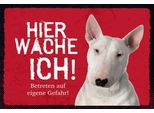 Vianmo Insegna In Legno 12X18 Cm Bullterrier Hier Wache Eigene Gefahr