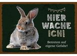 Vianmo Insegna In Legno 12X18 Cm Kaninchen Hier Wache Eigene Gefahr