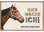 Vianmo Insegna In Legno 12X18 Cm Pferd Hier Wache Ich Eigene Gefahr