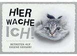 Vianmo Insegna In Legno 12X18 Cm Katze Hier Wache Eigene Gefahr