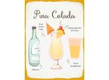 Vianmo Insegna In Legno 40X30 Cm Pina Colada Cocktail Recipe