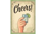 Vianmo Insegna In Legno 40X30 Cm Cheers Gin Tonic Lemon Prost