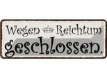 Vianmo Insegna Di Latta 10X27 Cm Wegen Reichturm Geschlossen