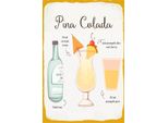 Vianmo Insegna In Legno 18X12 Cm Pina Colada Cocktail Recipe