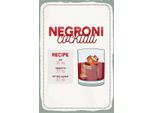Vianmo Insegna In Legno 18X12 Cm Negron Cocktail Recipe Gin