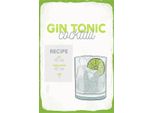 Vianmo Insegna In Legno 18X12 Cm Gin Tonic Cocktail Recipe