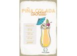Vianmo Insegna In Legno 18X12 Cm Pina Colada Cocktail Recipe