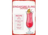 Vianmo Insegna In Legno 18X12 Cm Singapore Sling Cocktail Recipe