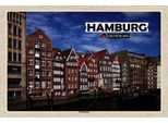 Vianmo Insegna In Legno 12X18 Cm Hamburg DeichstraßE Fluss E