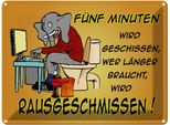 Vianmo Insegna Di Latta 30X40 Cm FüNf Minuten Wird Geschissen Elefant