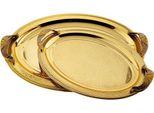 Set Di 2 Vassoi Da Portata In Acciaio Inossidabile 18/10 Di Alta Qualità - La Funzionalità Incontra L'eleganza Motif 7 Gold
