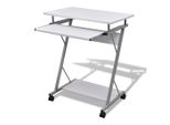 Computertisch Computerwagen Pc Tisch Bürotisch Laptop Rollen | Farbe: Weiß