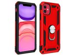 Custodia Ibrida Per Cellulare Con Supporto Ad Anello Per Apple Iphone 11 - Rosso