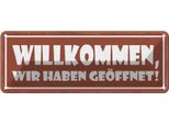 Vianmo Insegna Di Latta 10X27 Cm Wilkommen Wir Haben GeöFfnet