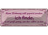Vianmo Insegna Di Latta 10X27 Cm Meine Wohnung Will Geputzt