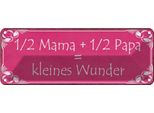 Vianmo Insegna Di Latta 10X27 Cm 1/2 Mama 1/2 Papa Kleines Wunder