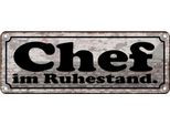 Vianmo Insegna Di Latta 10X27 Cm Chef Im Ruhestand