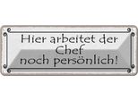 Vianmo Insegna Di Latta 10X27 Cm Hier Arbeitet Chef PersöNlich