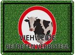 Vianmo Insegna Di Latta 30X40 Cm Viehweide Betreten Verboten