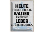 Vianmo Insegna Di Latta 40X30 Cm Heute Trinke Ich Wasser Leber
