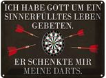 Vianmo Insegna Di Latta 30X40 Cm Gott Schenkte Mir Meine Darts