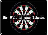 Vianmo Insegna Di Latta 30X40 Cm Dart Die Welt Ist Eine Scheibe