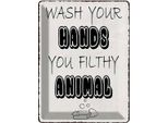 Vianmo Insegna Di Latta 40X30 Cm Wash Your Hands Filthy Animal