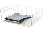 Cesto Per Armadio Maxi Di Eluno, Cesto Appendiabiti Con Ripiano E Protezione Antigraffio, Grande Organizzatore Di Armadi Per Un Maggiore Spazio Di Archiviazione, Bianco