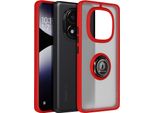 Avizar, Xiaomi Redmi Note 14 Pro 5G / 4G, Note 14 Pro Plus Custodia Anello In Metallo, Rosso