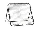 Fußball Rebounder Kickback Tor Rückprallwand Netz für Baseball Fußball Fußballtor für Training Verstellbarer Winkel Metallrohr PE Gewebe 96 x 80 x 96 cm Schwarz