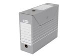 Elba Tric Archive Box, Larghezza 95 Mm, Per A4, Grigio-Bianco In Robusto Cartone Ondulato, Dimensioni: (L)95 X (P)340 X (H)265 Mm (83420)