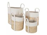 Set Di 4 Cesti Con Appendini - Fibra Di Mais E Cotone - Atmosphera CréAteur D'intéRieur