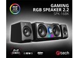 C-TECH Altoparlanti SPK-16, 2.2, 16W, Retroilluminazione Rgb, Jack Da 3,5 Mm, Alimentazione Usb, Nero