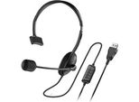 Genius HS-100U Cuffia, Auricolare, Monoauricolare, Con Microfono, Controllo Del Volume, Usb, Nero