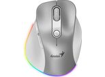 Genius Genius Ergo 9000S Pro/Ergonomická/Optická/Pro PraváKy/2 400 Dpi/Usb+Bt/StříBrná