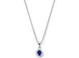 New Bling 9NB 0535 Collana In Argento Con Pendente - Donna - Entourage - Zirconi - Blu - Bianco - 40+5Cm - Colore Argento
