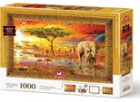 Art Puzzle Puzzle Con Cornice E Colla 3In1 Re Della Savana 1000 Pezzi