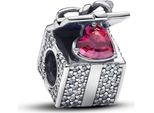 Pandora Charm Ladies Sparkling Gift Cuore Rosso Argento 793603C01