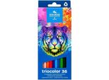 KOH-I-NOOR Pastelli Triangolari Triocolor 36 Pezzi Tigre