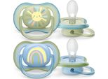 Philips Avent Succhietto Ultra Air SCF085 0-6 Mesi In Silicone Bpa Free Set Di 2